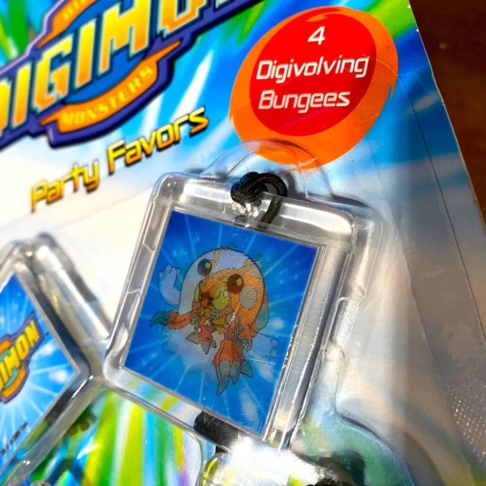 DIGITAL DIGIMON MONSTERS VTG 2000 NWT PARTY FAVORS 4 DIGIVOLVING BUNGEES TAPPER